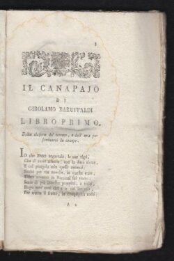 Il Canapajo Libri VIII