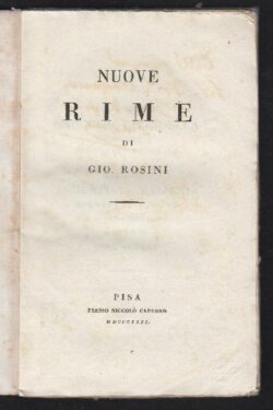 Nuove Rime di Giovanni Rosini
