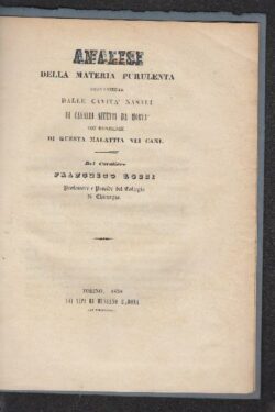 Analisi della materia purulenta proveniente dalle cavità nasali di Cavalli affetti da Morva