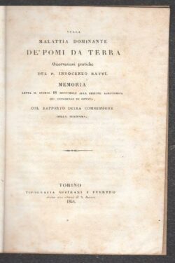 Sulla malattia dominante de' Pomi da Terra