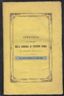 Appendice al Catalogo della Libreria di Giuseppe Pomba all'insegna della fenice in Venezia